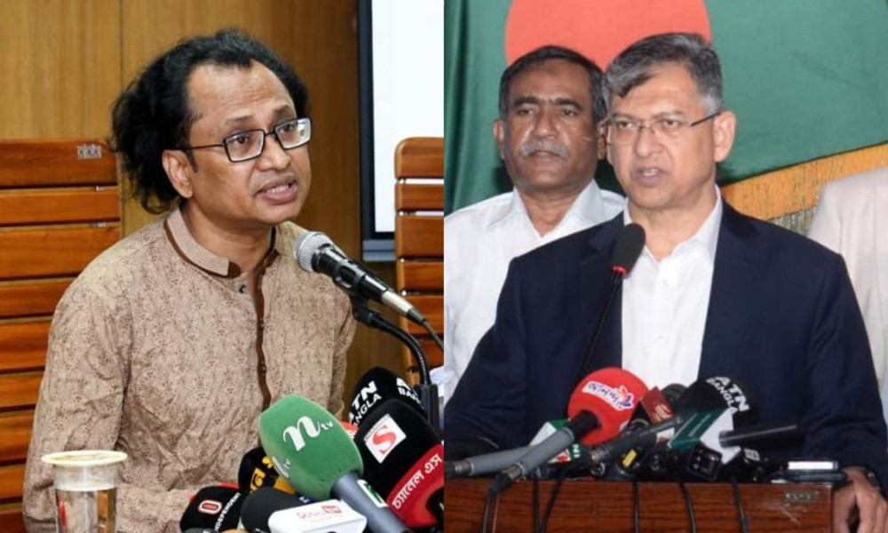 প্রধানমন্ত্রীর উপদেষ্টা ডা. জাহেদ উর রহমান ও স্বরাষ্ট্রমন্ত্রী সালাহউদ্দিন আহমদ।